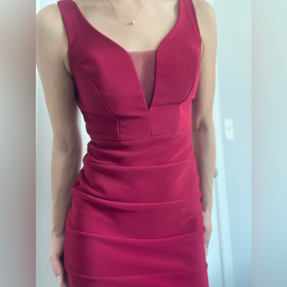 Elegant Red velvet Sleeveless Dress